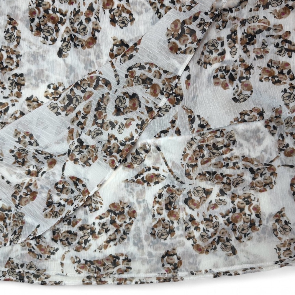 White House Black Market Brown and White Floral Sleeveless Midi Dress - Picture 5 of 7